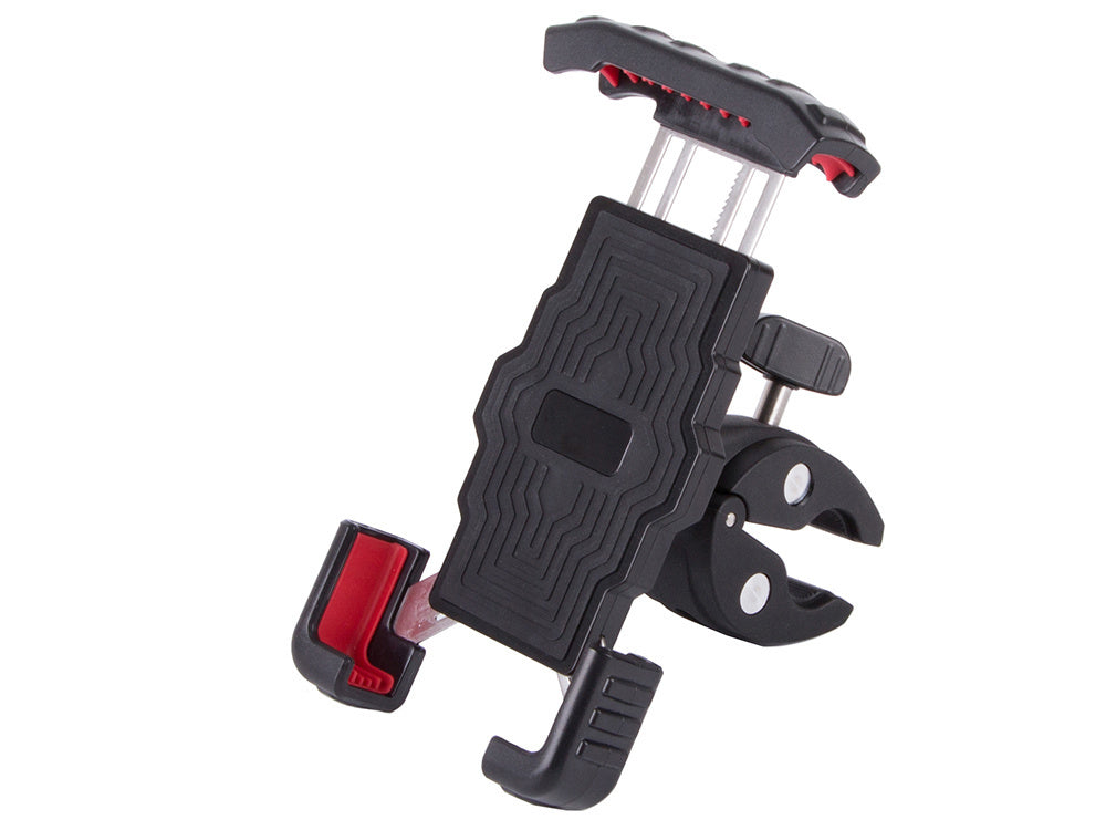 Nuo smūgių apsaugotas dviračio vairo telefono laikiklis