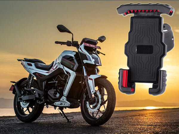 Nuo smūgių apsaugotas dviračio vairo telefono laikiklis