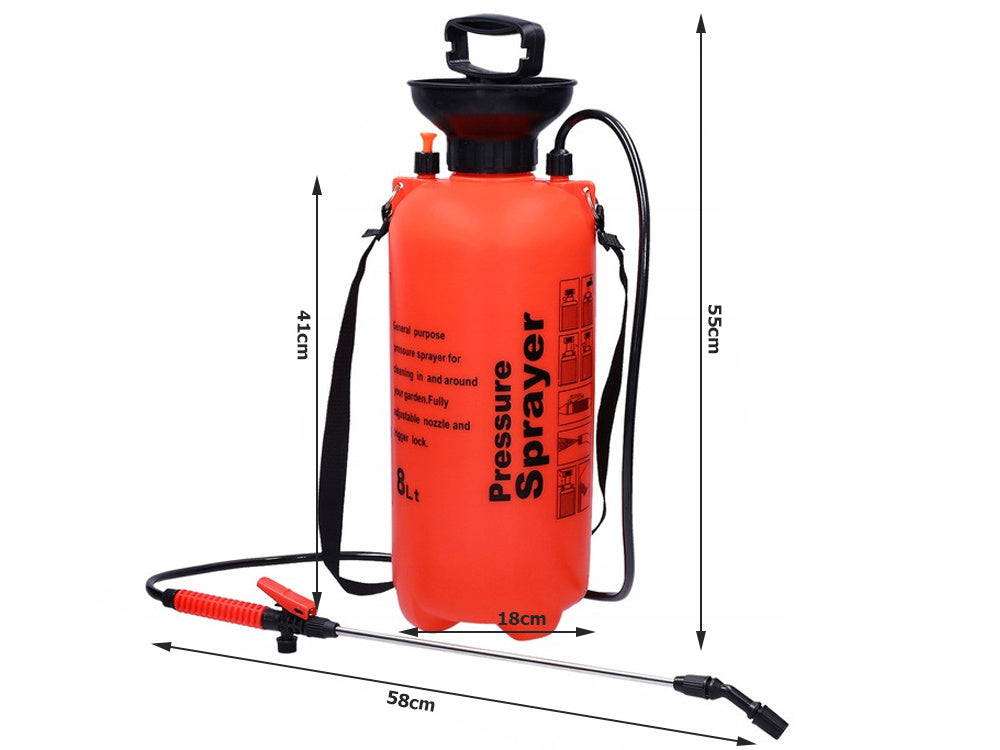 Slėginis purkštuvas sodo rankinis purkštuvas ilgas lancetas 8l diržas