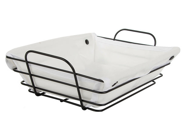 Palėpės metalinis vielos krepšelis virtuvėje vaisiams duonai su pamušalu