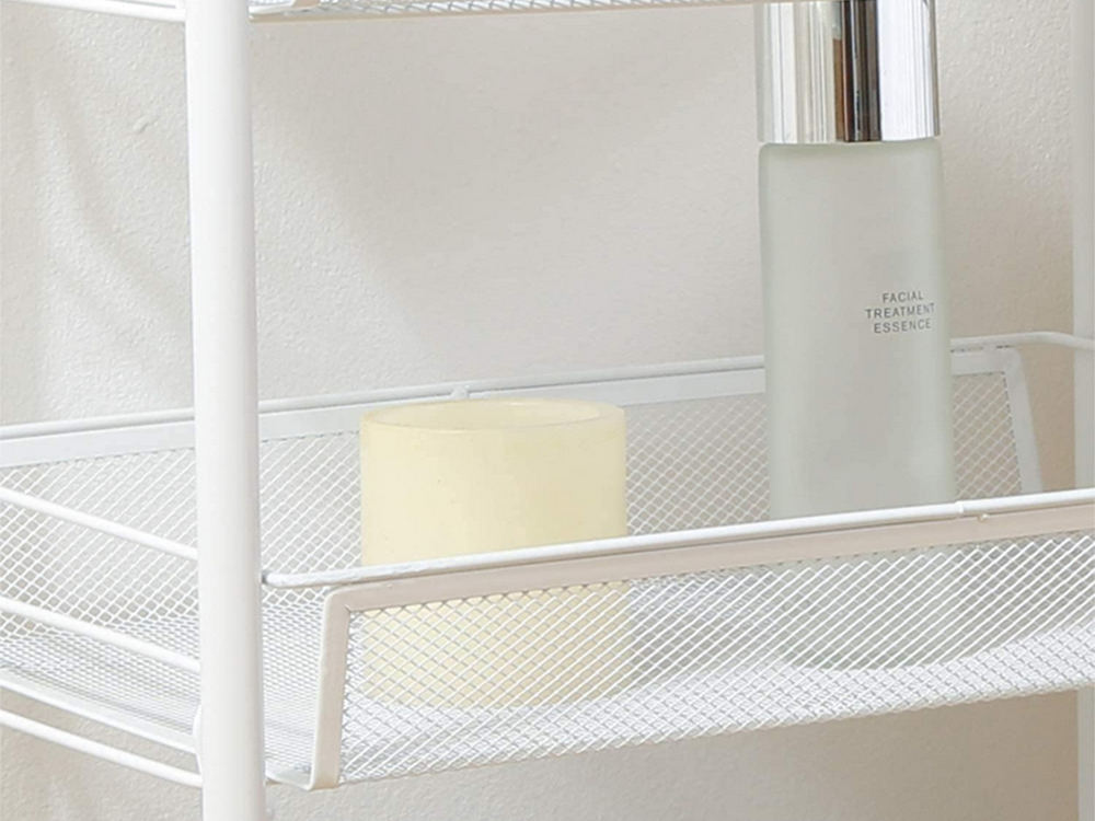 Vonios lentyna virtuvės spintelė ant ratukų metalinis stovas trijų lygių 3