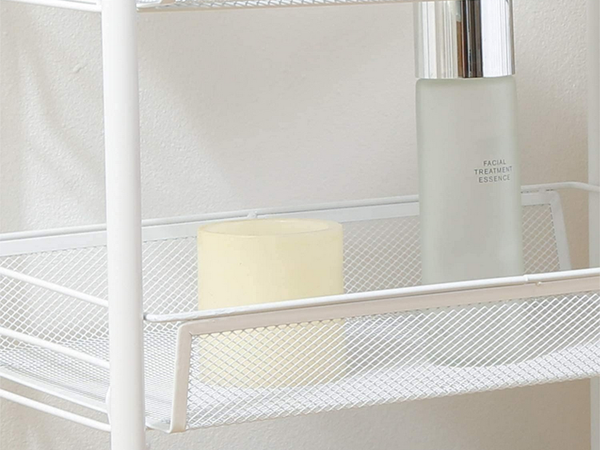 Vonios lentyna virtuvės spintelė ant ratukų metalinis stovas trijų lygių 3