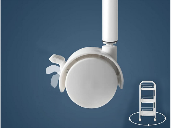 Vonios lentyna virtuvės spintelė ant ratukų metalinis stovas trijų lygių 3