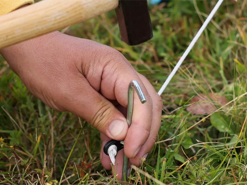 Tent piles anchor pigs steel 31cm 10vnt kabliukų ir kilpų smeigtukai