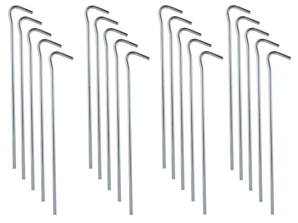 Palapinės smeigtukai holidays inkariniai smeigtukai plieniniai 18cm 20vnt kabliukų ir kilpų smeigtukai