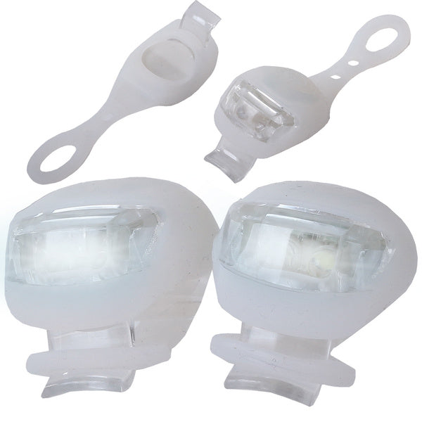 Dviračių žibintas 2 led priekinis žibintas 2 vnt silikono atsparus vandeniui, Baltas, Szín, Fehér