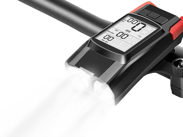 Priekinis galinis vadovaujamas dviračių žibintas belaidis skaitiklis garsus ragas 3in1, Raudona, Szín, Piros