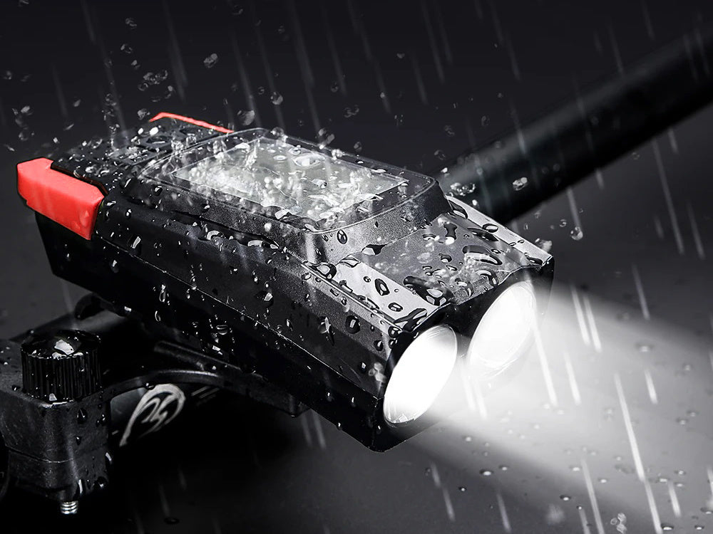 Priekinis galinis vadovaujamas dviračių žibintas belaidis skaitiklis garsus ragas 3in1, Raudona, Szín, Piros