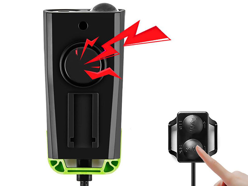 Priekinis galinis vadovaujamas dviračių žibintas belaidis skaitiklis garsus ragas 3in1, Žalia, Szín, Zöld