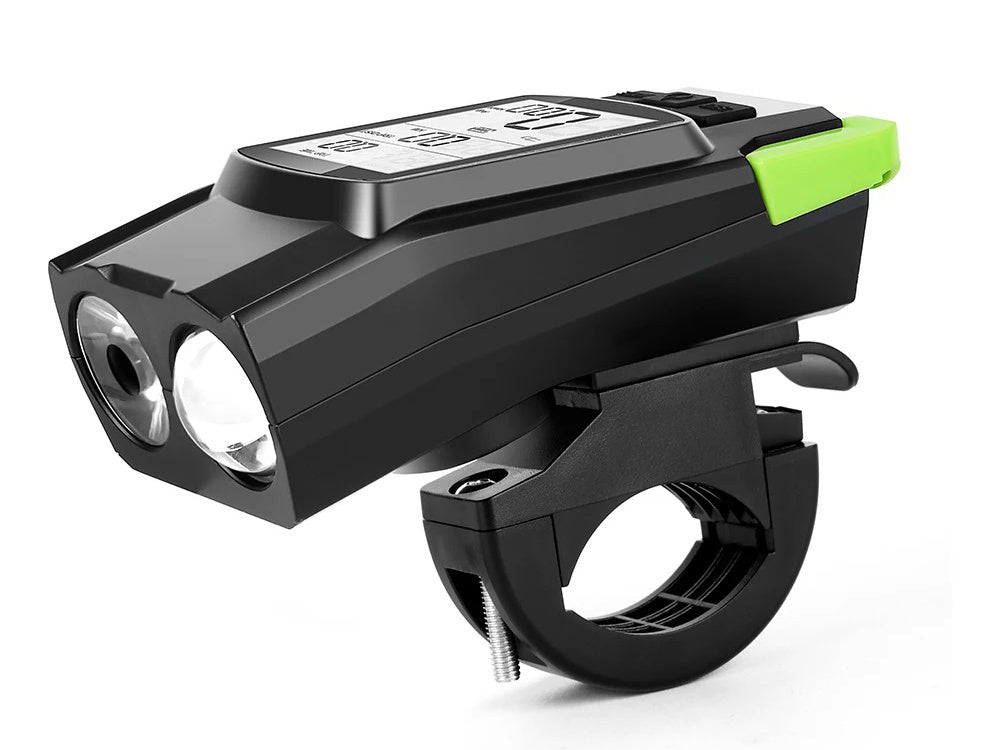 Priekinis galinis vadovaujamas dviračių žibintas belaidis skaitiklis garsus ragas 3in1, Žalia, Szín, Zöld