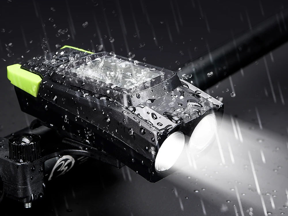 Priekinis galinis vadovaujamas dviračių žibintas belaidis skaitiklis garsus ragas 3in1, Žalia, Szín, Zöld