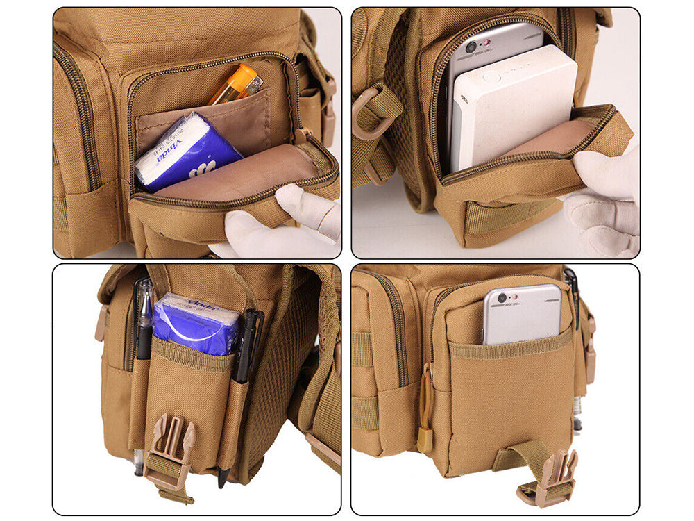 Klubo kišenė kojos krepšys karinis taktinis talpus karinis inkstas, Ruda, Szín, Barna