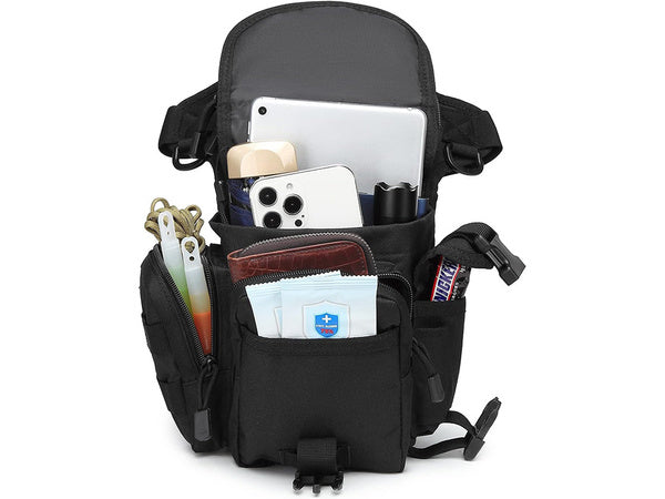 Klubo kišenė kojos krepšys karinis taktinis talpus karinis inkstas, Juoda, Szín, Fekete