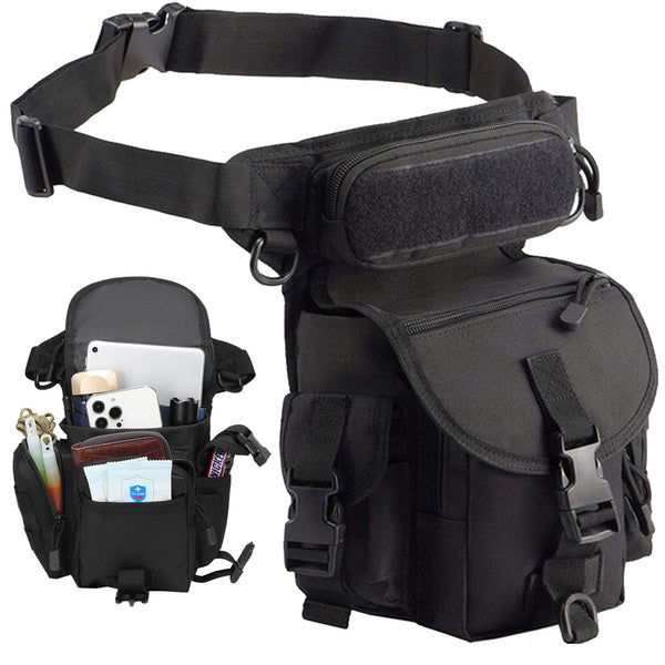 Klubo kišenė kojos krepšys karinis taktinis talpus karinis inkstas, Juoda, Szín, Fekete