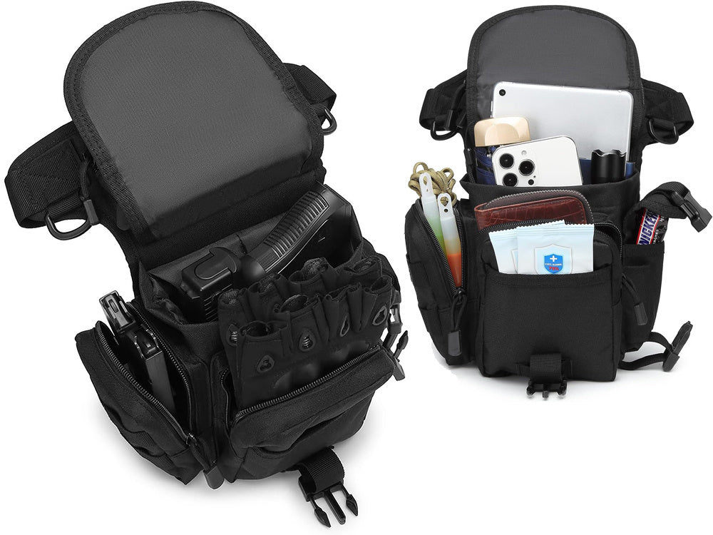 Klubo kišenė kojos krepšys karinis taktinis talpus karinis inkstas, Juoda, Szín, Fekete