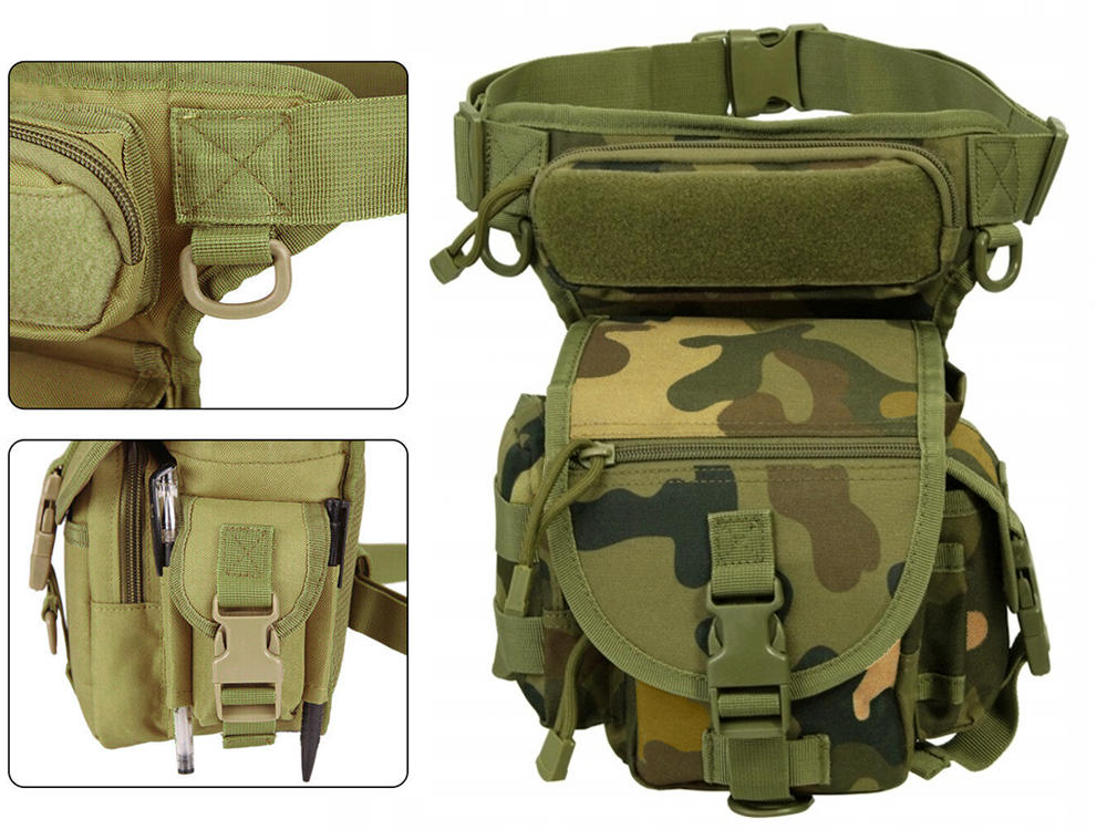 Klubo kišenė kojos krepšys karinis taktinis talpus karinis inkstas, Moro, Szín, Moro