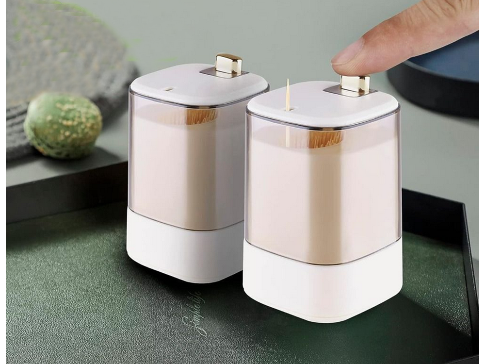 Dantų krapštukų laikiklis dantų krapštukų dozatorius automatinis dozatorius dėžutė, Baltas, Szín, Fehér