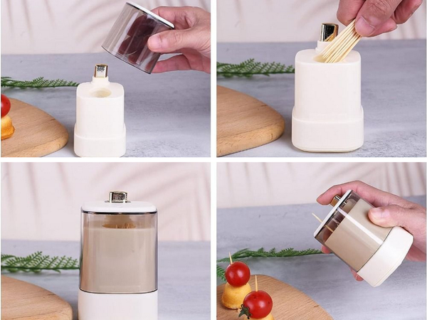 Dantų krapštukų laikiklis dantų krapštukų dozatorius automatinis dozatorius dėžutė, Baltas, Szín, Fehér