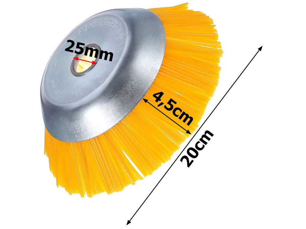 Pjovimo šepetys grindinio akmeniui valyti nylon šepetys 200 mm