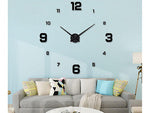 Sieninis laikrodis 3d lipdukas sieninis laikrodis xxl didelis 130 cm lipdukas tylus, Juoda, Szín, Fekete