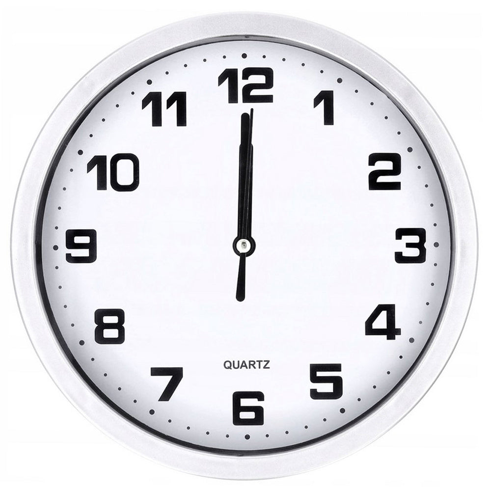 Sieninis laikrodis didelis neliečiamas tylus 20 cm apskrita sekundinė rodyklė