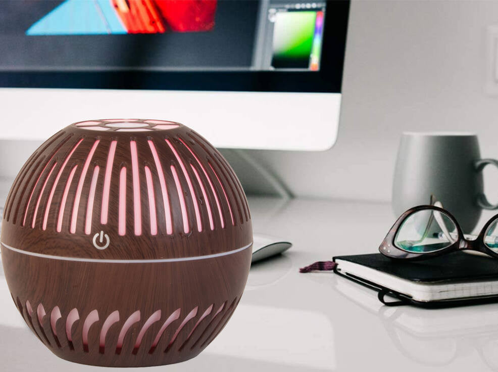 Oro drėkintuvas aromaterapija difuzorius vadovaujama naktinė šviesa rgb, Tamsiai ruda, Szín, Sötétbarna
