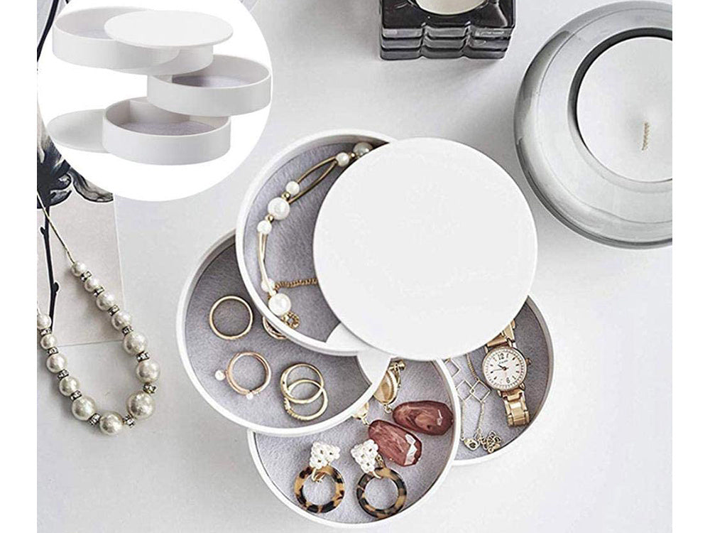 Papuošalų dėžutės organizatoriaus apvali ištraukiama dėžutė, Baltas, Szín, Fehér