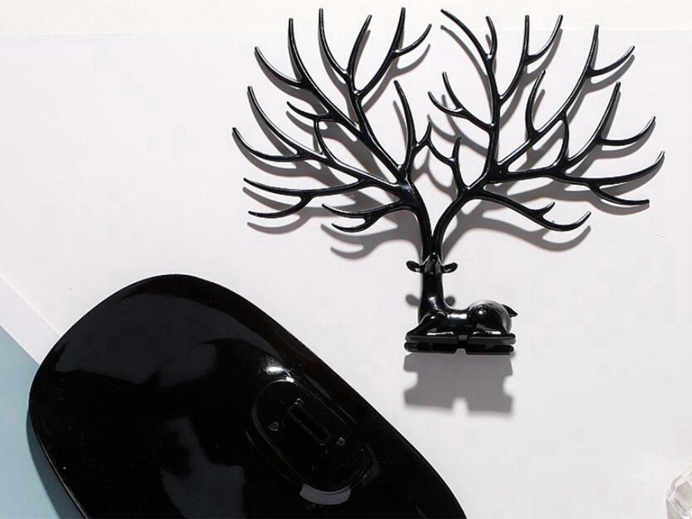 Juvelyrinių dirbinių stovas apyrankės auskarai auskarai organizatorius elnias medis ekranas, Juoda, Szín, Fekete