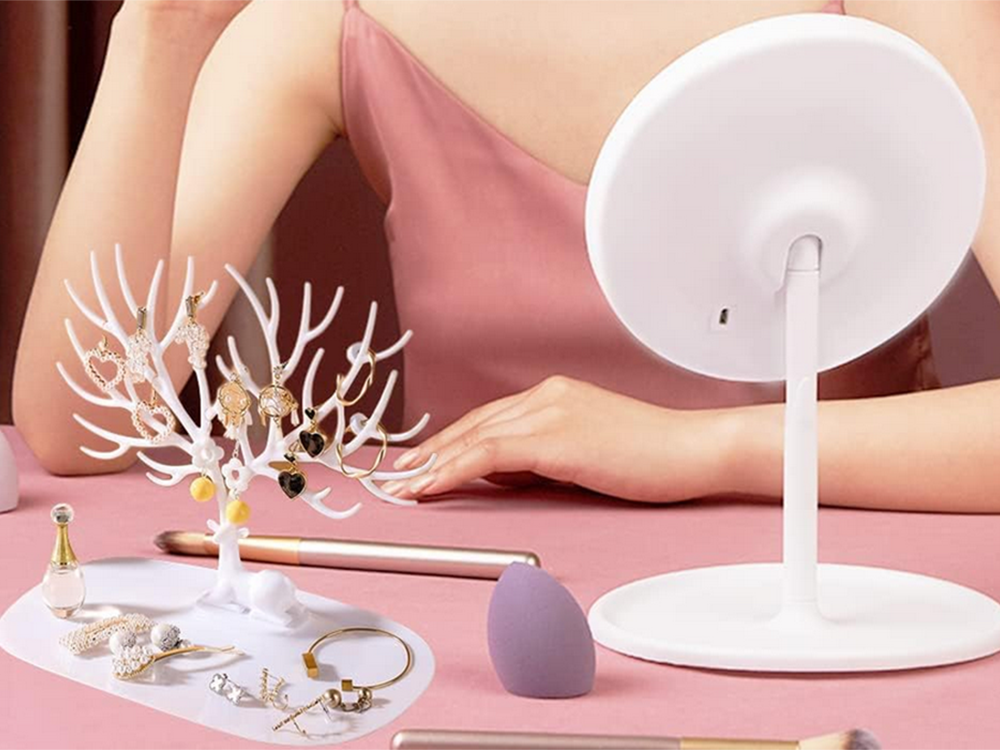 Juvelyrinių dirbinių stovas apyrankės auskarai auskarai organizatorius elnias medis ekranas, Baltas, Szín, Fehér