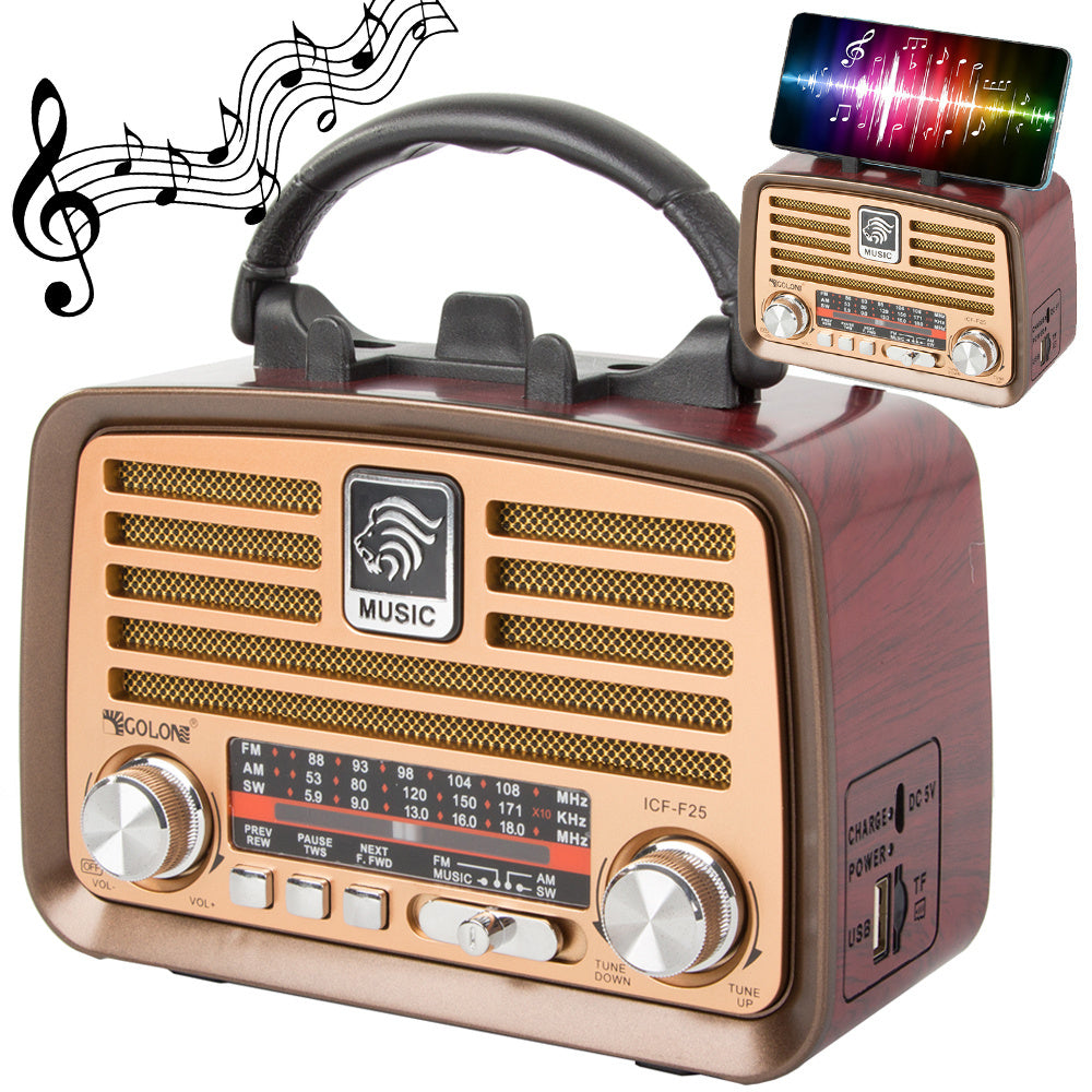 Retro virtuvės mobilusis radijas fm am bluetooth usb įkraunama antena