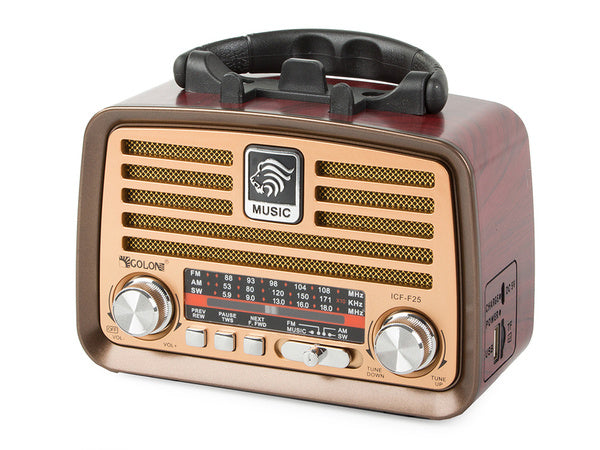 Retro virtuvės mobilusis radijas fm am bluetooth usb įkraunama antena