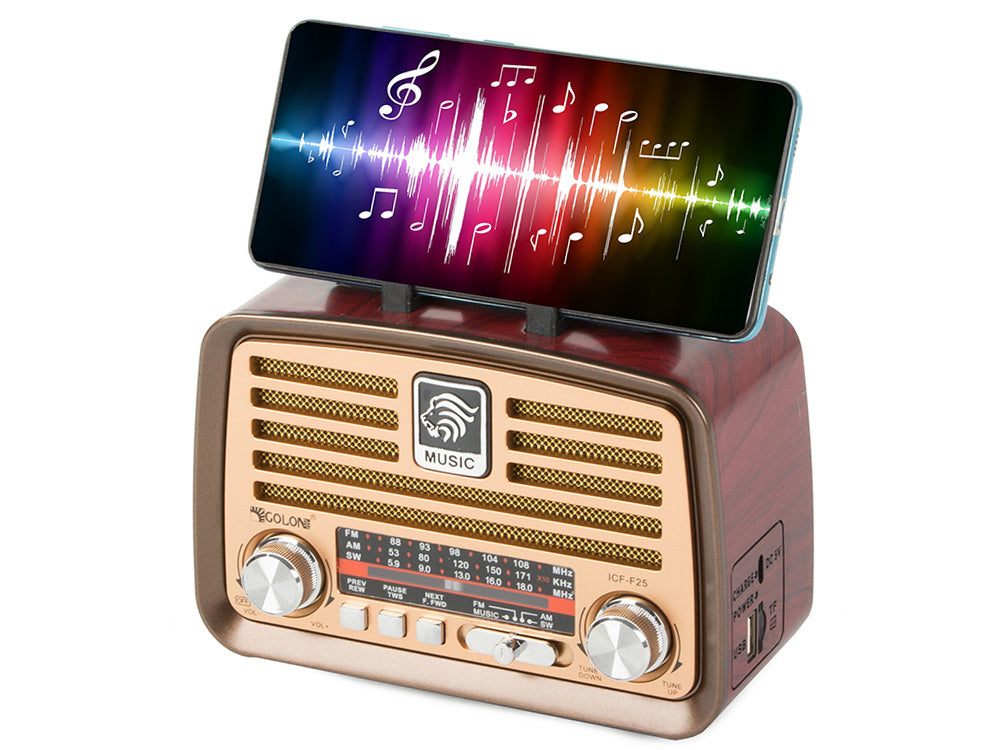 Retro virtuvės mobilusis radijas fm am bluetooth usb įkraunama antena