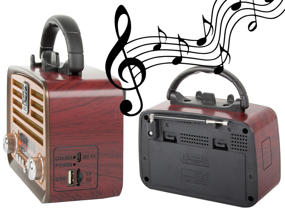 Retro virtuvės mobilusis radijas fm am bluetooth usb įkraunama antena