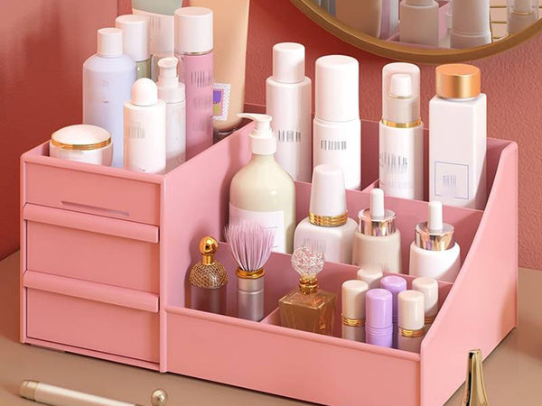 Skrynelė kosmetikos organizatorius papuošalų konteineris su dviem stalčiais, Rožinė, Szín, Rózsaszín