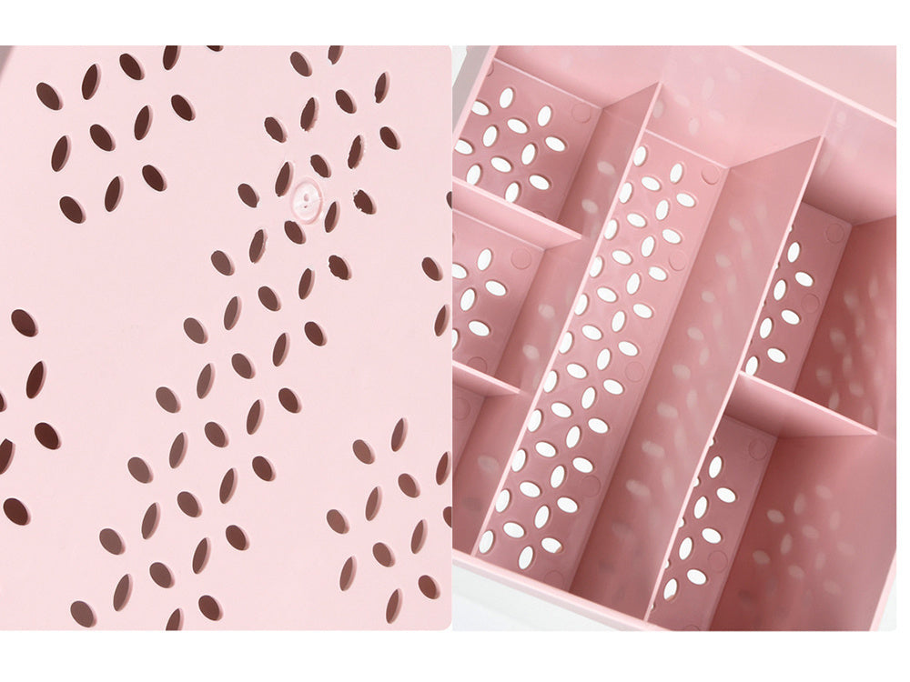 Skrynelė kosmetikos organizatorius papuošalų konteineris su dviem stalčiais, Rožinė, Szín, Rózsaszín