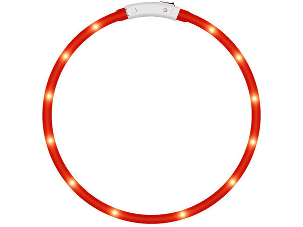 Led šviesos švytintuvas šuns ir katėms vandeniui atsparus reguliuojamas 47cm usb, Raudona, Szín, Piros