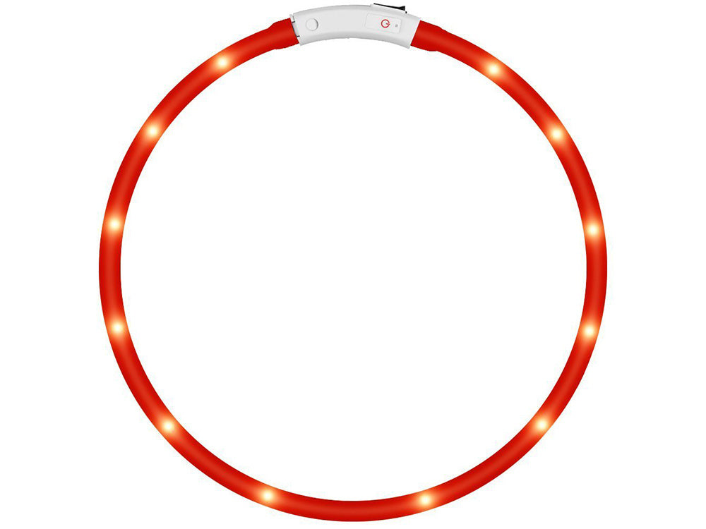 Led šviesos švytintuvas šuns ir katėms vandeniui atsparus reguliuojamas 47cm usb, Raudona, Szín, Piros