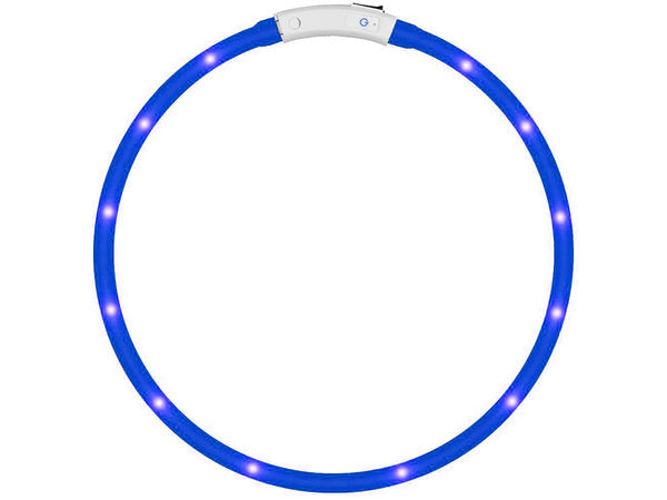 Led šviesos švytintuvas šuns ir katėms vandeniui atsparus reguliuojamas 47cm usb, Mėlyna, Szín, Kék