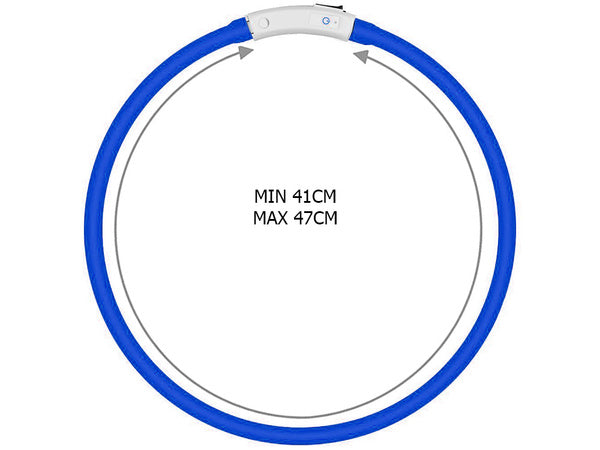 Led šviesos švytintuvas šuns ir katėms vandeniui atsparus reguliuojamas 47cm usb, Mėlyna, Szín, Kék
