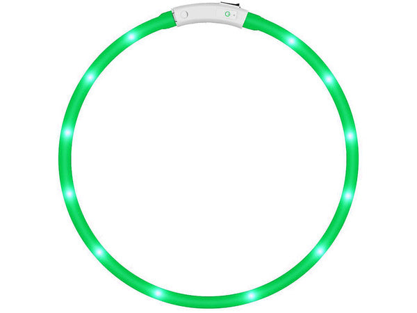 Led šviesos švytintuvas šuns ir katėms vandeniui atsparus reguliuojamas 47cm usb, Žalia, Szín, Zöld