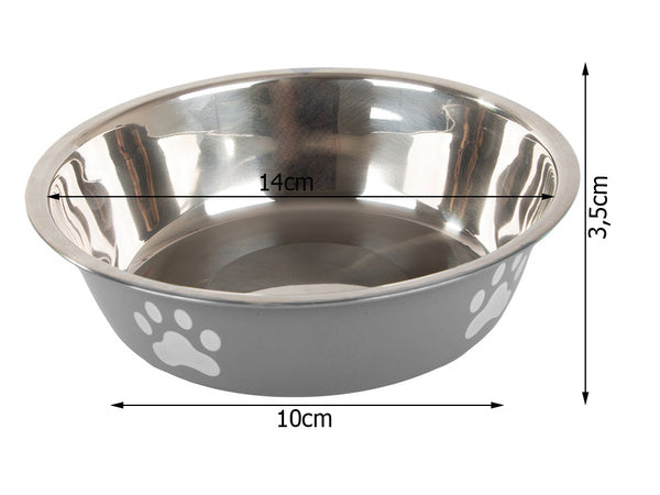 Metalinis anti-slipping dog cat food water bowl 150ml, Pilka, Szín, Szürke