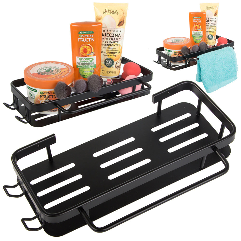 Vonios lentyna vonios kabykla palėpė virtuvė kabo metalinė juoda