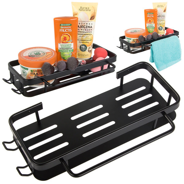 Vonios lentyna vonios kabykla palėpė virtuvė kabo metalinė juoda