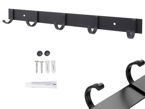 Sieninis drabužių stovas prieškambario vonios kambariui 5 kabliukai