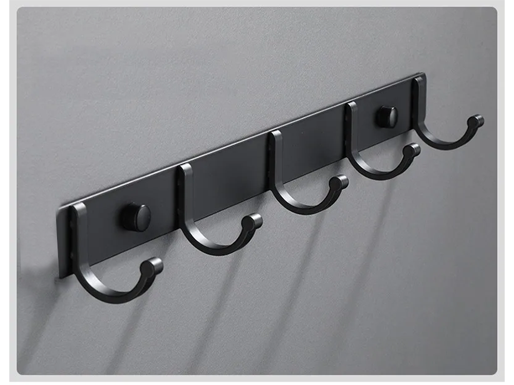 Sieninis drabužių stovas prieškambario vonios kambariui 5 kabliukai