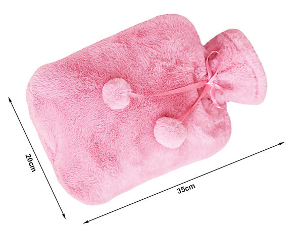 Pliušinis guminis termoforas su dideliu minkšto kailio dangčiu, Rožinė, Szín, Rózsaszín