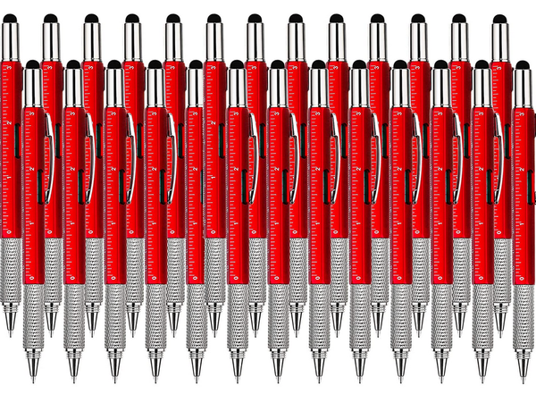 Daugiafunkcinis rašiklis atsuktuvas daugiafunkcinis įrankis 6in1 gulsčiukas, Raudona, Szín, Piros