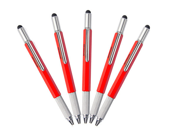 Daugiafunkcinis rašiklis atsuktuvas daugiafunkcinis įrankis 6in1 gulsčiukas, Raudona, Szín, Piros