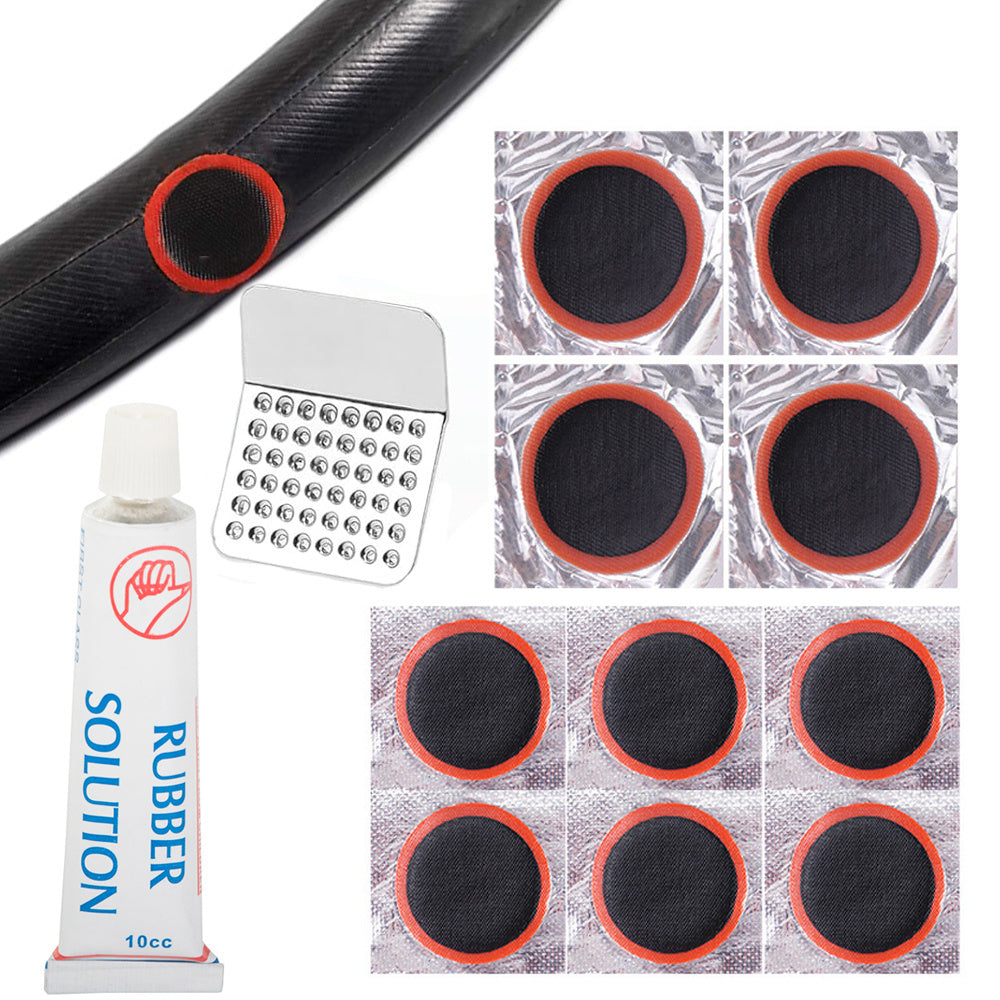 Dviračių padangų taisymo rinkinys bike rates multi-use klijai vamzdžiams 10vnt.