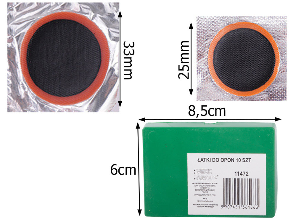 Dviračių padangų taisymo rinkinys bike rates multi-use klijai vamzdžiams 10vnt.